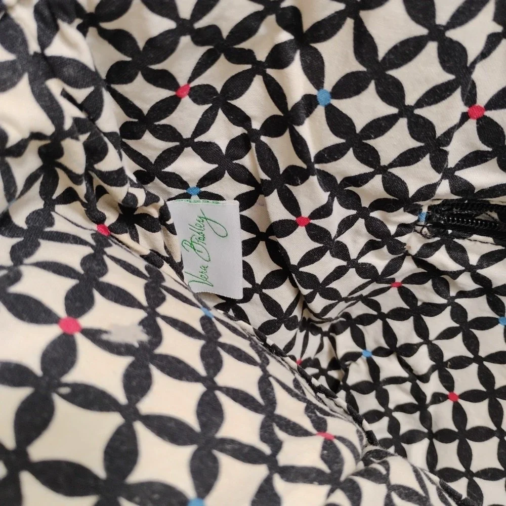 VERA BRADLEY BARCELONA BLACK‎ STRIPE HOBO HANDBAG Discontinued